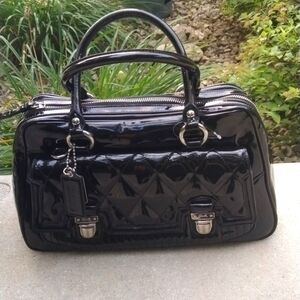 NWOT Vintage Coach Poppy Liquid Gloss Pushlock Satchel